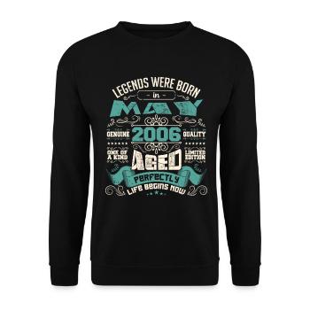 Legends were born in May 2006 | Limited Edition - Sweat-shirt Unisexe - noir - Devant - Alina (178cm) & Michal (187cm)