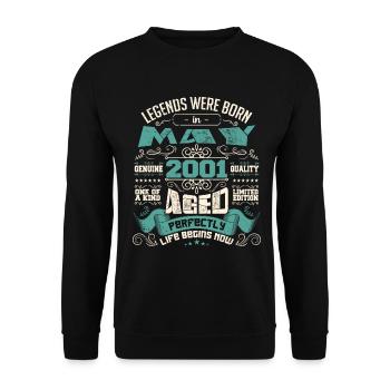 Legends were born in May 2001 | Limited Edition - Sweat-shirt Unisexe - noir - Devant - Alina (178cm) & Michal (187cm)