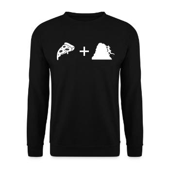 Pizza - Female climbing - - Unisex Sweatshirt - black - Front - Alina (178cm) & Michal (187cm)