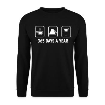 365 days a year - Wine - Women's climbing - - Unisex Sweatshirt - black - Front - Alina (178cm) & Michal (187cm)