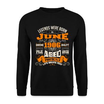 Legends were born in June 1986 | limited Edition - Sweat-shirt Unisexe - noir - Devant - Alina (178cm) & Michal (187cm)