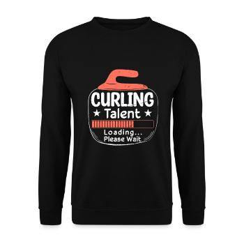 Curling Talent Loading - Unisex Pullover - Schwarz - Vorne - Alina (178cm) & Michal (187cm)
