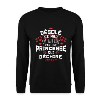 Mari Saint-Valentin Homme Fiancé Humour - Sweat-shirt Unisexe - noir - Devant - Alina (178cm) & Michal (187cm)