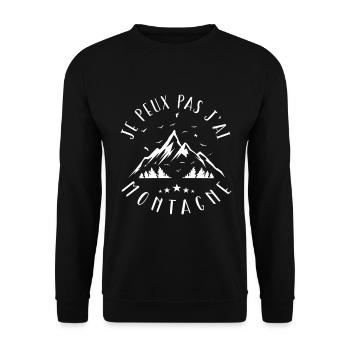 Je Peux Pas J'ai Montagne - Sweat-shirt Unisexe - noir - Devant - Alina (178cm) & Michal (187cm)