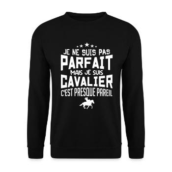 je ne suis pas parfait mais je suis cavalier - Sweat-shirt Unisexe - noir - Devant - Alina (178cm) & Michal (187cm)