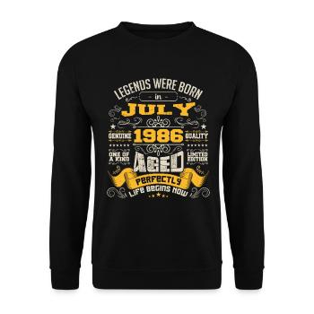 Legends were born in July 1986 | Aged Perfectly - Sweat-shirt Unisexe - noir - Devant - Alina (178cm) & Michal (187cm)