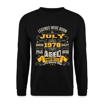 Legends were born in July 1978 | Aged Perfectly - Sweat-shirt Unisexe - noir - Devant - Alina (178cm) & Michal (187cm)