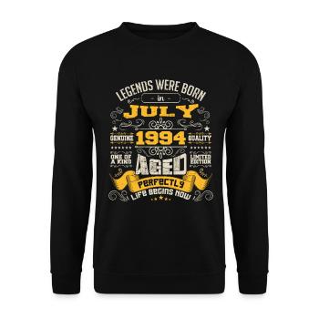 Legends wurden im Juli 1994 geboren | Perfekt gealtert - Unisex Pullover - Schwarz - Vorne - Alina (178cm) & Michal (187cm)