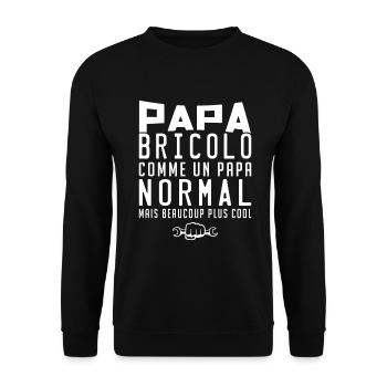 Papa bricolo | père bricoleur - Sweat-shirt Unisexe - noir - Devant - Alina (178cm) & Michal (187cm)