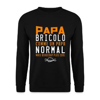 Papa Bricolo - Sweat-shirt Unisexe - noir - Devant - Alina (178cm) & Michal (187cm)