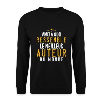 Voici à quoi ressemble le meilleur Auteur du monde - Sweat-shirt Unisexe - noir - Devant - Alina (178cm) & Michal (187cm)