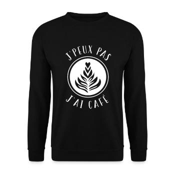 J'peux pas j'ai café - Sweat-shirt Unisexe - noir - Devant - Alina (178cm) & Michal (187cm)