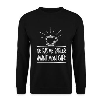 Ne Pas Me Parler Avant Mon Café - Sweat-shirt Unisexe - noir - Devant - Alina (178cm) & Michal (187cm)
