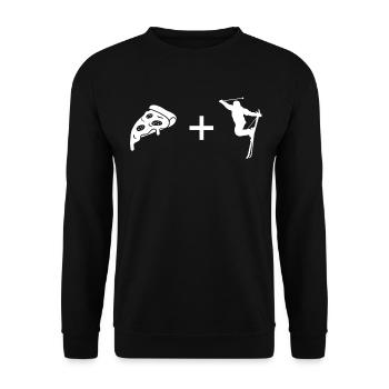Pizza - Skiing - - Unisex Sweatshirt - black - Front - Alina (178cm) & Michal (187cm)