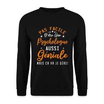 Psychologue - Sweat-shirt Unisexe - noir - Devant - Alina (178cm) & Michal (187cm)
