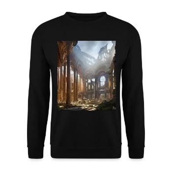 Greek Mythology Temple Ruins Greece - Unisex Sweatshirt - black - Front - Alina (178cm) & Michal (187cm)