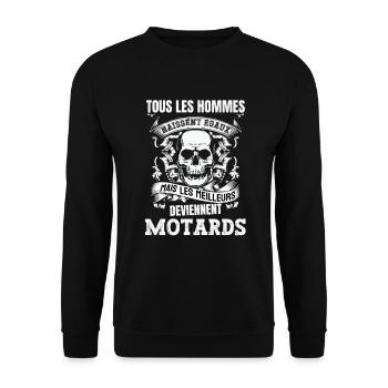 les meilleurs deviennent motards - Sweat-shirt Unisexe - noir - Devant - Alina (178cm) & Michal (187cm)