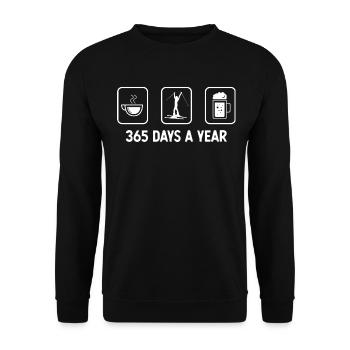 365 Tage im Jahr - Bier - Frauenskifahren - - Unisex Pullover - Schwarz - Vorne - Alina (178cm) & Michal (187cm)
