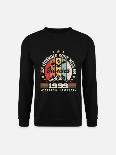 les légendes sont nées en 1999 janvier | cadeau - Sweat-shirt Unisexe - noir