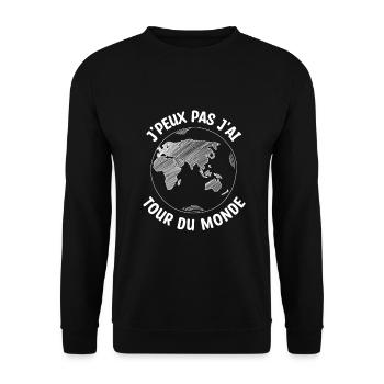 je peux pas j'ai tour du monde - Sweat-shirt Unisexe - noir - Devant - Alina (178cm) & Michal (187cm)