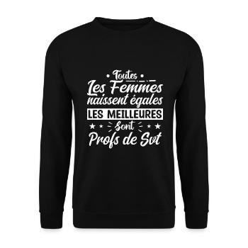 les meilleures femmes sont profs de SVT - Sweat-shirt Unisexe - noir - Devant - Alina (178cm) & Michal (187cm)