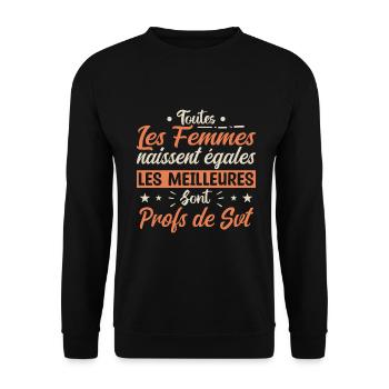 les meilleures femmes sont profs de SVT - Sweat-shirt Unisexe - noir - Devant - Alina (178cm) & Michal (187cm)