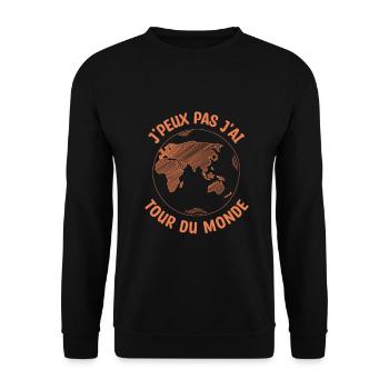 je peux pas j'ai tour du monde - Sweat-shirt Unisexe - noir - Devant - Alina (178cm) & Michal (187cm)