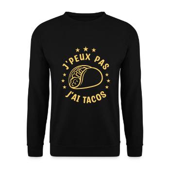 je peux pas j'ai tacos - Sweat-shirt Unisexe - noir - Devant - Alina (178cm) & Michal (187cm)