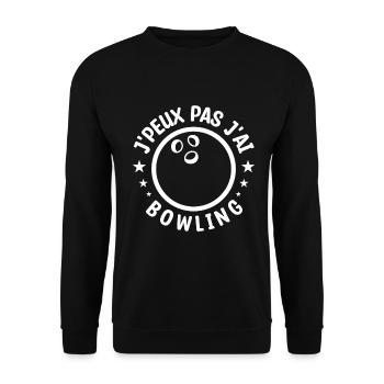 J’peux pas j’ai bowling - Sweat-shirt Unisexe - noir - Devant - Alina (178cm) & Michal (187cm)