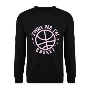 j'peux pas j'ai basket | basketball - Sweat-shirt Unisexe - noir - Devant - Alina (178cm) & Michal (187cm)