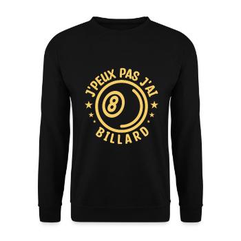 j'peux pas j'ai billard - Sweat-shirt Unisexe - noir - Devant - Alina (178cm) & Michal (187cm)