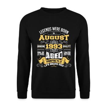 Legends were born in August 1993 | Aged Perfectly - Sweat-shirt Unisexe - noir - Devant - Alina (178cm) & Michal (187cm)