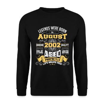 Legends were born in August 2002 | Aged Perfectly - Sweat-shirt Unisexe - noir - Devant - Alina (178cm) & Michal (187cm)
