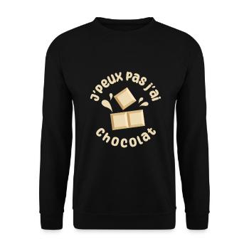 J'peux pas j'ai chocolat - Sweat-shirt Unisexe - noir - Devant - Alina (178cm) & Michal (187cm)