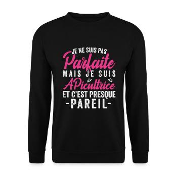 Je Ne Suis Pas Parfaite Mais Je Suis accouveuse - Sweat-shirt Unisexe - noir - Devant - Alina (178cm) & Michal (187cm)