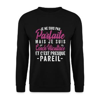Je Ne Suis Pas Parfaite Mais Je Suis conchylicultu - Sweat-shirt Unisexe - noir - Devant - Alina (178cm) & Michal (187cm)