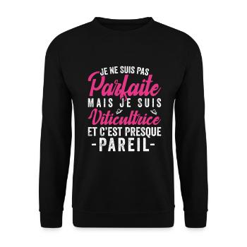 Je Ne Suis Pas Parfaite Mais Je Suis viticultrice - Sweat-shirt Unisexe - noir - Devant - Alina (178cm) & Michal (187cm)
