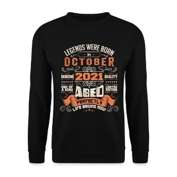 Legenden wurden im Oktober 2021 geboren, Limited Edition - Unisex Pullover - Schwarz - Vorne - Alina (178cm) & Michal (187cm)