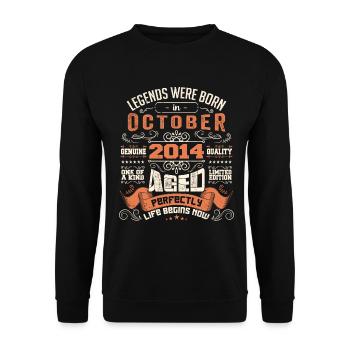 legends were born in October 2014, Limited Edition - Sweat-shirt Unisexe - noir - Devant - Alina (178cm) & Michal (187cm)
