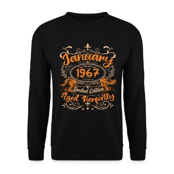 January 1967 | Aged Perfectly | Limited Edition - Unisex Sweatshirt - black - Front - Alina (178cm) & Michal (187cm)