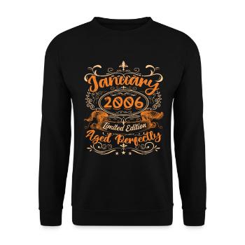 January 2006 | Aged Perfectly | Limited Edition - Unisex Sweatshirt - black - Front - Alina (178cm) & Michal (187cm)