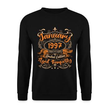 January 1997 | Aged Perfectly | Limited Edition - Unisex Sweatshirt - black - Front - Alina (178cm) & Michal (187cm)