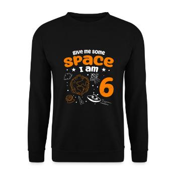 Gebt mir etwas Platz, ich bin 6 Astronauten - Unisex Pullover - Schwarz - Vorne - Alina (178cm) & Michal (187cm)