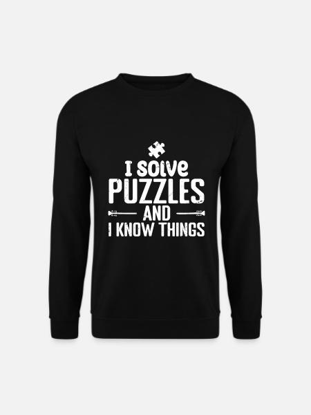 Ich löse Rätsel und weiß Dinge - Unisex Pullover - Schwarz
