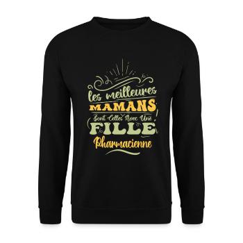 Meilleure Maman Avec Fille pharmacienne - Sweat-shirt Unisexe - noir - Devant - Alina (178cm) & Michal (187cm)