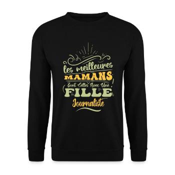 Meilleure Maman Avec Fille journaliste - Sweat-shirt Unisexe - noir - Devant - Alina (178cm) & Michal (187cm)