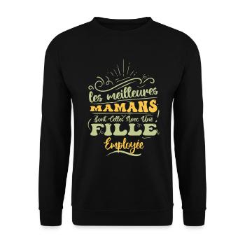 Meilleure Maman Avec Fille Employée - Sweat-shirt Unisexe - noir - Devant - Alina (178cm) & Michal (187cm)