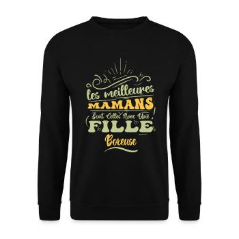 Meilleure Maman Avec Fille Boxeuse - Sweat-shirt Unisexe - noir - Devant - Alina (178cm) & Michal (187cm)