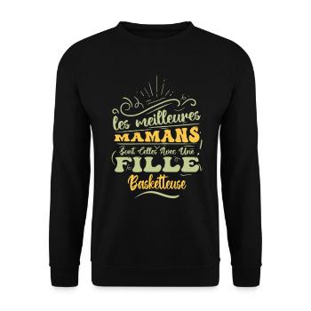 Meilleure Maman Avec Fille Basketteuse - Sweat-shirt Unisexe - noir - Devant - Alina (178cm) & Michal (187cm)