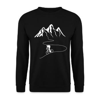 Montagne - Ligne courbe - Cyclisme - - Sweat-shirt Unisexe - noir - Devant - Alina (178cm) & Michal (187cm)